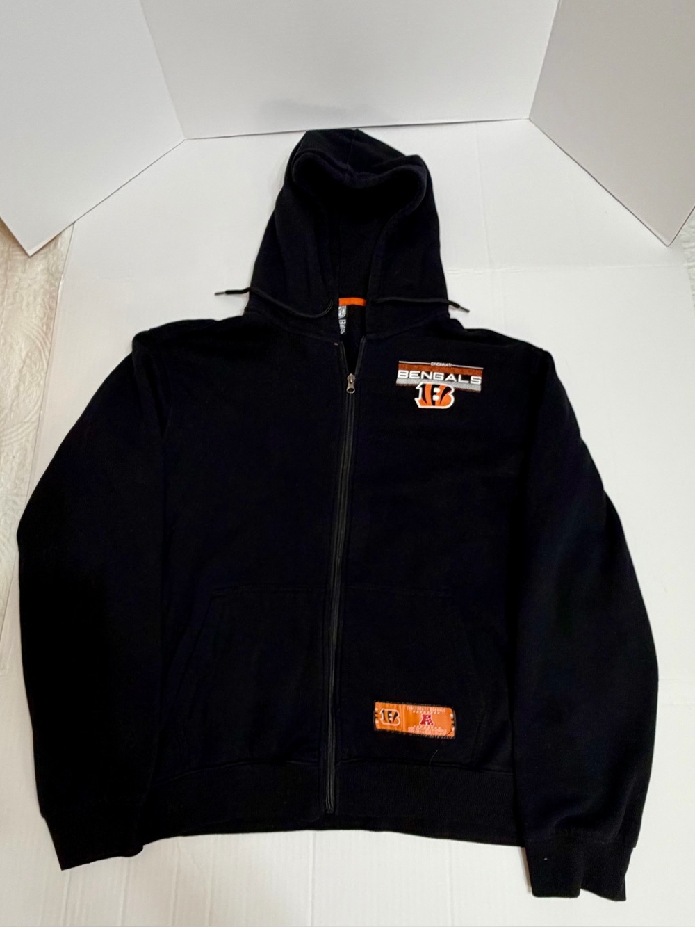 Cincinnati Bengals NFL Hoodie Mens XL Black Full Zip AFC Football Sweatshirt
